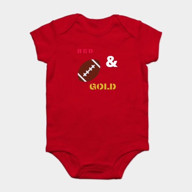 Red & Gold Baby Bodysuit by Courtney's Creations